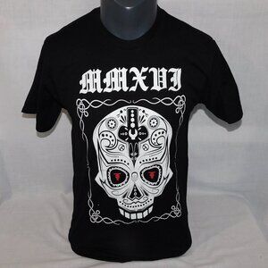Turner Crate MMXDJ Sugar Skull Black White Graphic T Shirt Mens M